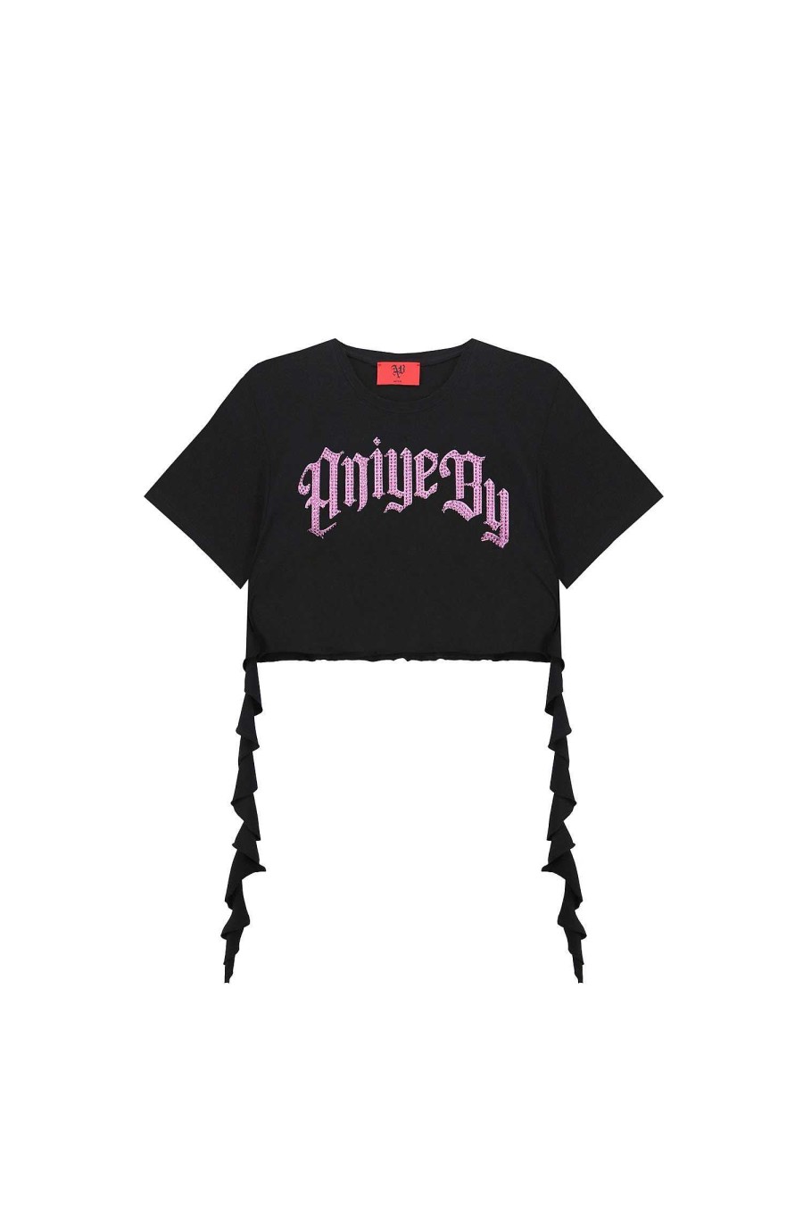 Summer 24 ANIYE BY T-Shirt | Crop Lovesick Black